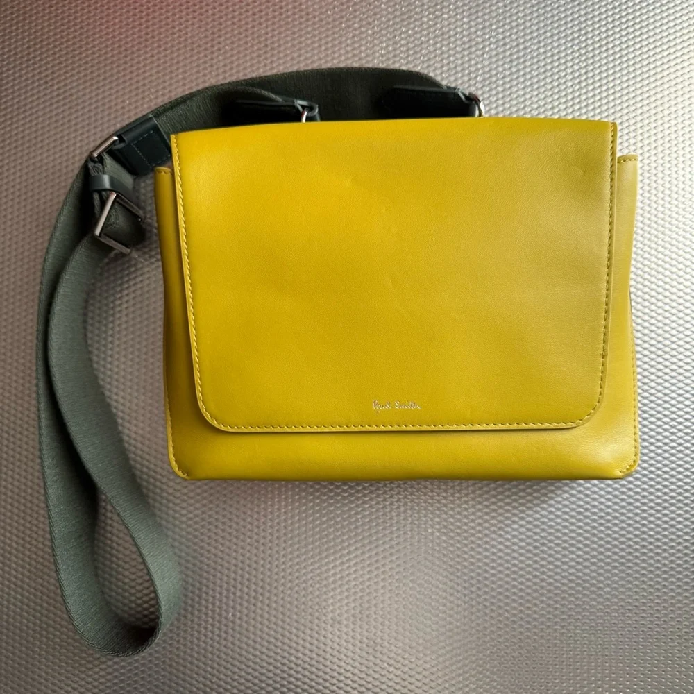 Paul Smith lime green and brown crossbody bag